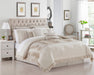 Chic Home Yvette Comforter Set Ruffled Pleated Flange Border Design Bed In A Bag Beige, Queen - Queen