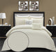 Chic Home Emery 5 Piece Comforter Set Casual Country Chic Pleated Bedding - Decorative Pillows Shams Included - Queen 90x92", Beige - Queen