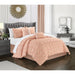 Chic Home Ahtisa Comforter Set Jacquard Floral Applique Design Bed in a Bag Blush, King - King