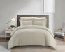Chic Home Morgan Duvet Cover Set Contemporary Two Tone Striped Pattern Bedding - Pillow Shams Included - 3 Piece - King 104x90", Beige - King