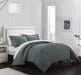 Chic Home Jazmine 7 Piece Comforter Set Embossed Embroidered Quilted Geometric Vine Pattern - Sheets Pillowcases Shams Included Queen Grey - Queen