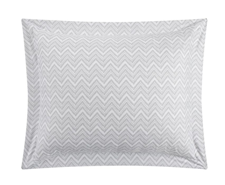 Chic Home Blaine Duvet Cover Set Contemporary Two Tone Striped Chevron Pattern Bed In A Bag Bedding - Sheets Pillowcases Pillow Shams Included - 7 Piece - King 104x90", Grey - King