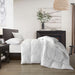 NY&C Home Halsey Comforter Box Stitched Design Lightweight Down Alternative Filling, Queen, White - Queen