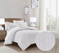 Chic Home Wesley Duvet Cover Set Contemporary Solid White With Dot Striped Pattern Print Design Bedding - Pillow Shams Included - 3 Piece - Queen 90x90", Dark Purple - Queen