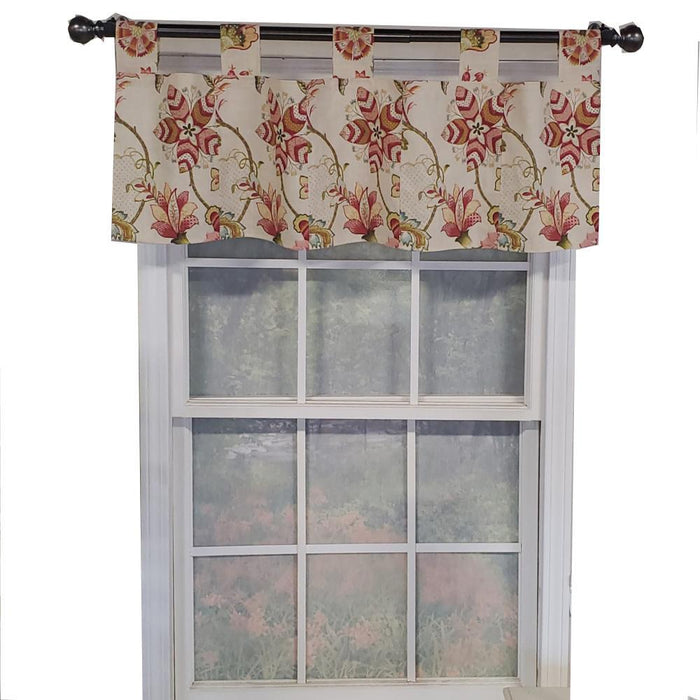 Ophelia Tab Style Premium Quality 4" Tab Valance 45" x 15" Rose by RLF Home