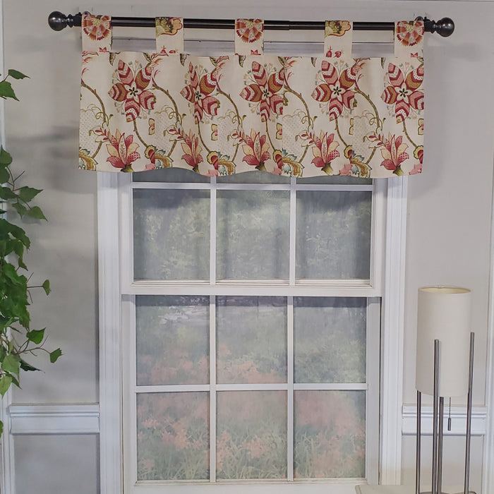 Ophelia Tab Style Premium Quality 4" Tab Valance 45" x 15" Rose by RLF Home