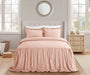 Chic Home Ashford Quilt Set Crinkle Crush Ruffled Drop Design Bedding - Pillow Shams Included - 3 Piece - King 80x76", Blush - King