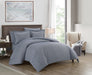 Chic Home Laurel Duvet Cover Set Graphic Herringbone Pattern Print Design Bed In A Bag Bedding - Sheets Pillowcases Pillow Shams Included - 7 Piece - King 104x90", Navy - King