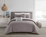 NY&C Home Davina 9 Piece Comforter Set Geometric Hexagonal Pattern Design Bed In A Bag Bedding - Sheets Pillowcases Decorative Pillows Shams Included, King, Lavender - King
