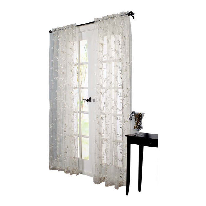 Commonwealth Habitat Venice An Embroidered Sheer Tailored Window Panel - White