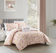 NY&C Home Sumba 4 Piece Comforter Set Beach Themed Clams Conches Shells Print Bedding - Decorative Pillows Shams Included, Queen - Queen