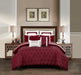 Chic Home Arlow Comforter Set Jacquard Geometric Quilted Pattern Design Bedding Berry, King - King