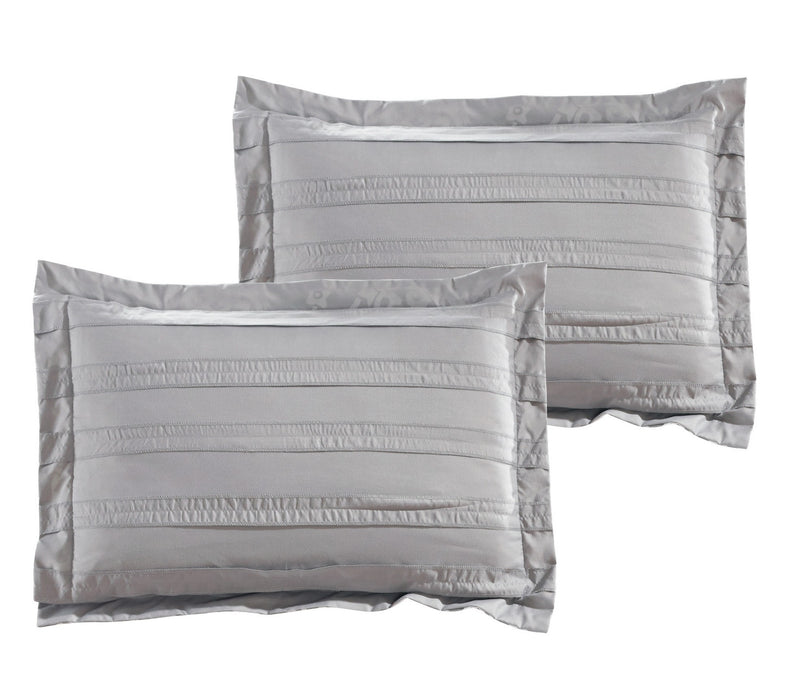 Chic Home Elegant Reversible Adler Motif 10 Pieces Comforter Bed In A Bag Sheets Decorative Pillows & Shams - Queen 90x90, Grey - Queen