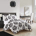 Chic Home Yazmin 7 Piece Duvet Cover Set Large Scale Floral Medallion Print Design Bed In A Bag Bedding Queen Grey - Queen