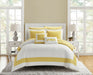 NY&C Home Gibson 9 Piece Comforter Set Striped Hotel Collection Design Bed In A Bag Bedding - Sheets Pillowcases Decorative Pillows Shams Included, King, Yellow - King