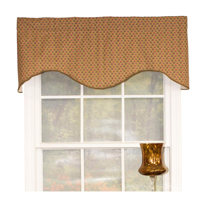 RLF Home Meadow Cornice 100% Cotton with Fully Lined 3" Rod Pocket Valnance for Windows 50" x 17"