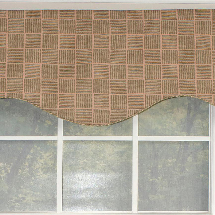 RLF Home Tobago Corded Cornice 100% Cotton with Fully Lined 3" Rod Pocket Valnance for Windows 50" x 17" Seashell