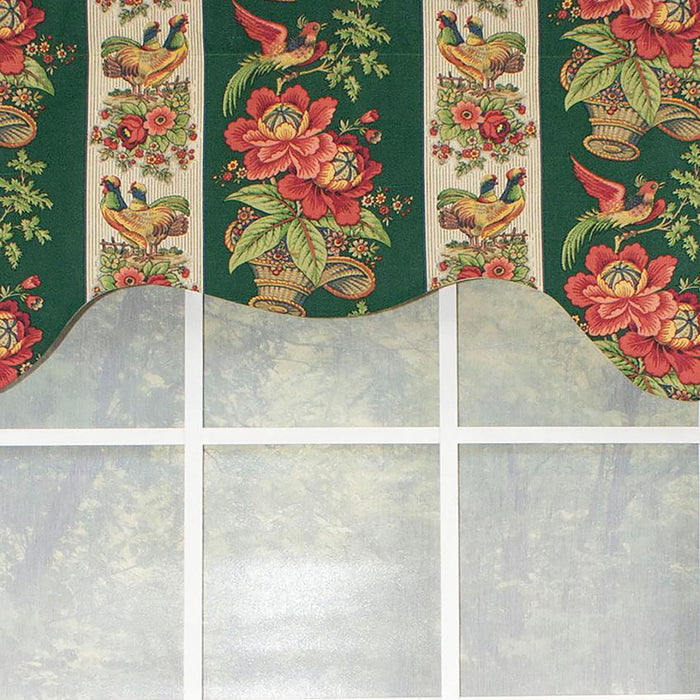RLF Home Rochelle Dutchess 100% Cotton with Fully Lined 3" Rod Pocket Valnance for Windows 50" x 17" Green