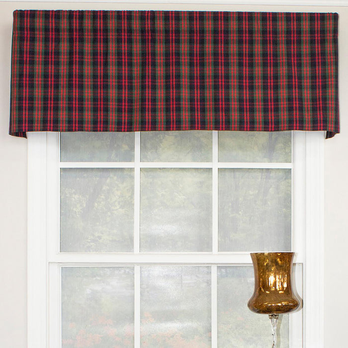 RLF Home Timeless Plaid Tailored 100% Cotton with Fully Lined 3" Rod Pocket Valnance for Windows 50" x 14" Multi