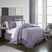 Chic Home Kensley Comforter Set Washed Crinkle Ruffled Flange Border Design Bedding Lavender, Queen - Queen