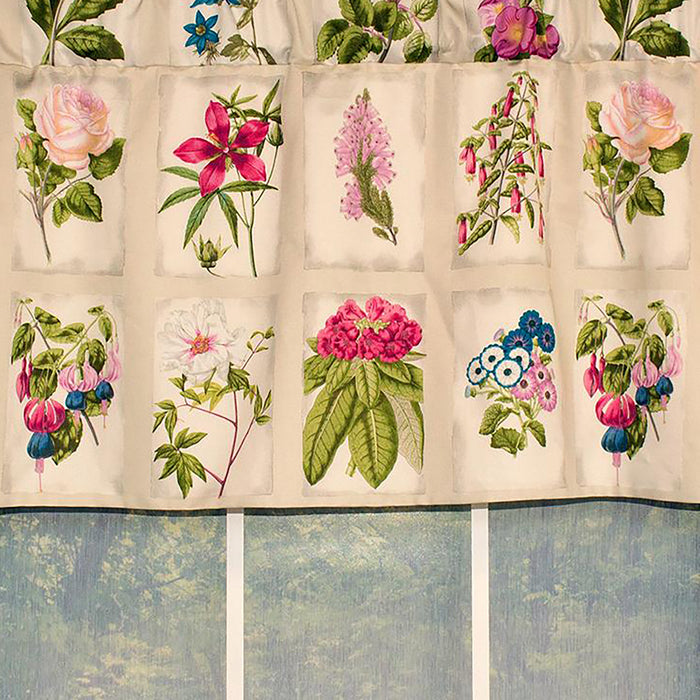 RLF Home Realistic Study Pleated  100% Cotton with Fully Lined 3" Rod Pocket Valnance for Windows 42" x 18"