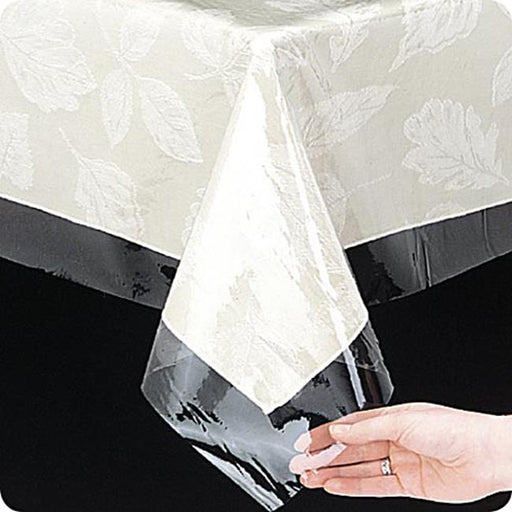 Carnation Home Fashions Oval-Shaped, Vinyl Tablecloth Protector - Clear 54x72" - 54X72