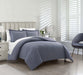 Chic Home Laurel Duvet Cover Set Graphic Herringbone Pattern Print Design Bed In A Bag Bedding - Sheets Pillowcases Pillow Shams Included - 7 Piece - King 104x90", Navy - King