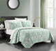Chic Home Bassein Quilt Set Two Tone Medallion Pattern Print Bed In A Bag - Sheet Set Decorative Pillow Shams Included - 9 Piece - Full 80x90", Sage Green - Full