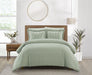 Chic Home Morgan Duvet Cover Set Contemporary Two Tone Striped Pattern Bedding - Pillow Shams Included - 3 Piece - Queen 90x90", Green - Queen