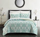 Chic Home Bassein Quilt Set Two Tone Medallion Pattern Print Bed In A Bag - Sheet Set Decorative Pillow Shams Included - 9 Piece - Full 80x90", Sage Green - Full