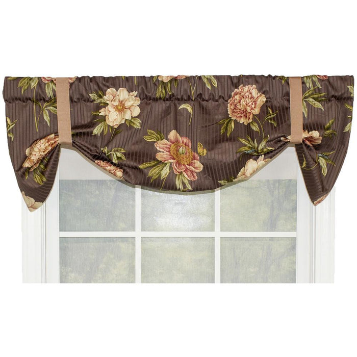 Blossom Style Suspender 3" Rod Pocket Valance 50" x 16" Brown by RLF Home
