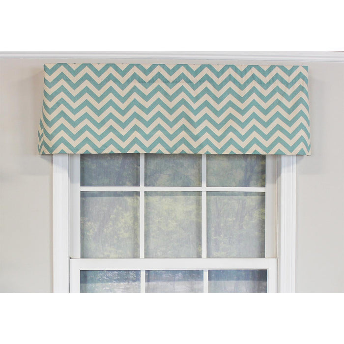 RLF Home Zig-Zag Tailored 100% Cotton with Fully Lined 3" Rod Pocket Valnance for Windows 50" x 14"
