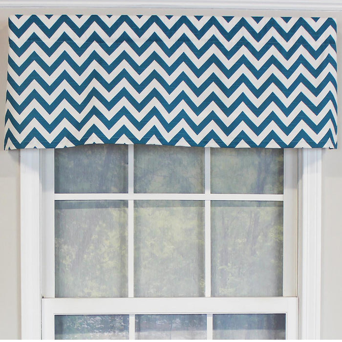 RLF Home Zig-Zag Tailored 100% Cotton with Fully Lined 3" Rod Pocket Valnance for Windows 50" x 14"