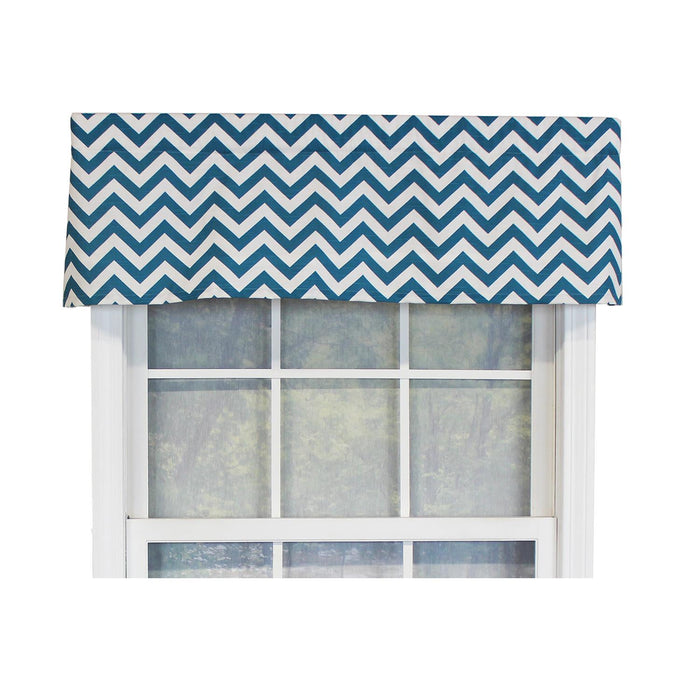 RLF Home Zig-Zag Tailored 100% Cotton with Fully Lined 3" Rod Pocket Valnance for Windows 50" x 14"