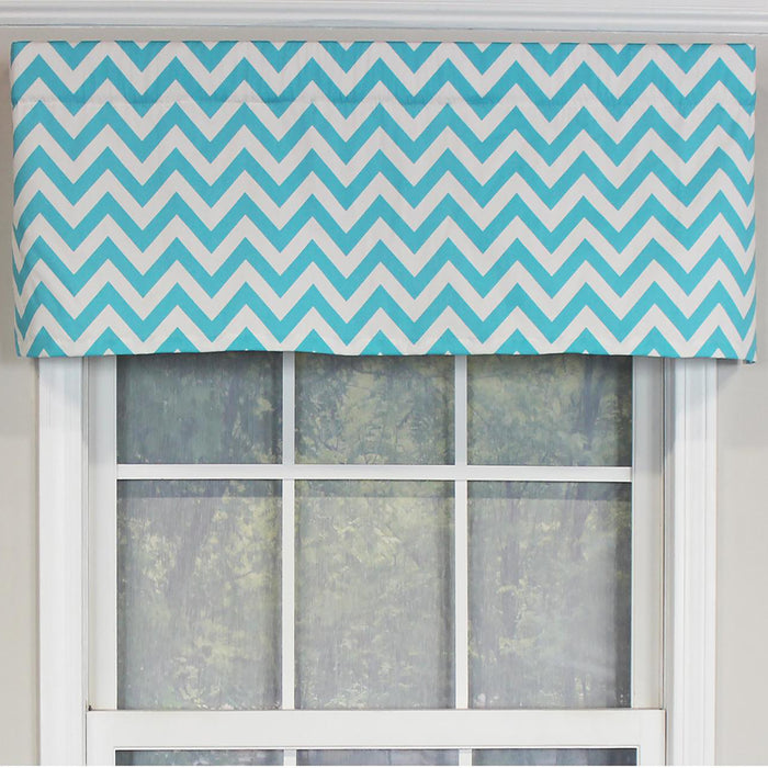 RLF Home Zig-Zag Tailored 100% Cotton with Fully Lined 3" Rod Pocket Valnance for Windows 50" x 14"