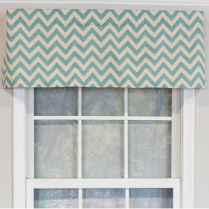 RLF Home Zig-Zag Tailored 100% Cotton with Fully Lined 3" Rod Pocket Valnance for Windows 50" x 14"
