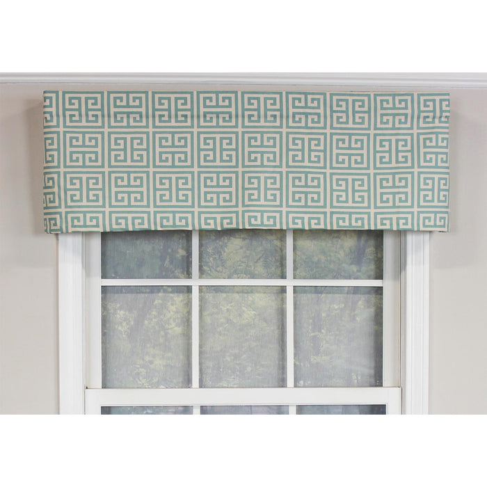 RLF Home Towers Tailored 100% Cotton with Fully Lined 3" Rod Pocket Valnance for Windows 50" x 14" Turquoise
