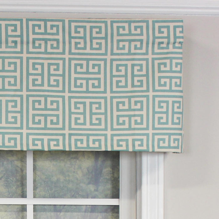 RLF Home Towers Tailored 100% Cotton with Fully Lined 3" Rod Pocket Valnance for Windows 50" x 14" Turquoise