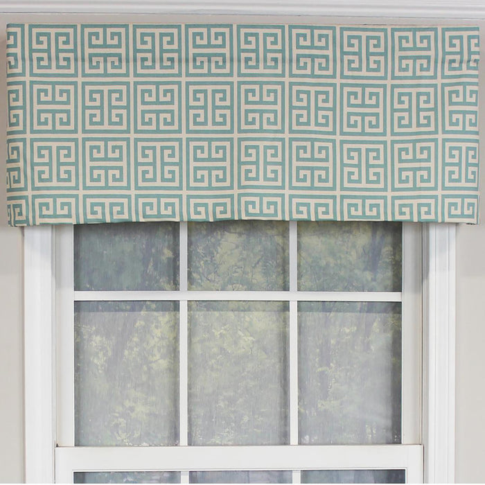 RLF Home Towers Tailored 100% Cotton with Fully Lined 3" Rod Pocket Valnance for Windows 50" x 14" Turquoise