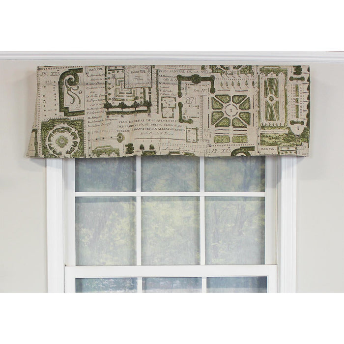 RLF Home Le Jardin Tailored 100% Cotton with Fully Lined 3" Rod Pocket Valnance for Windows 50" x 14"
