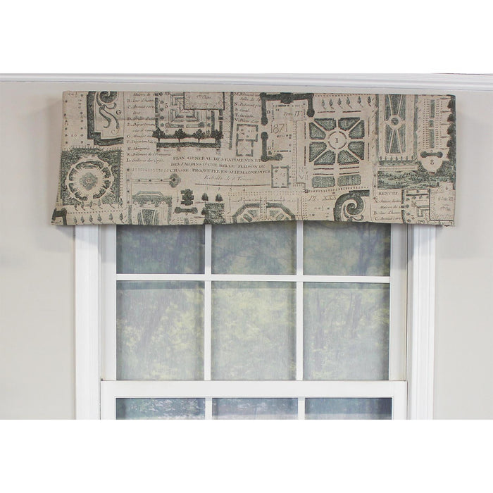 RLF Home Le Jardin Tailored 100% Cotton with Fully Lined 3" Rod Pocket Valnance for Windows 50" x 14"
