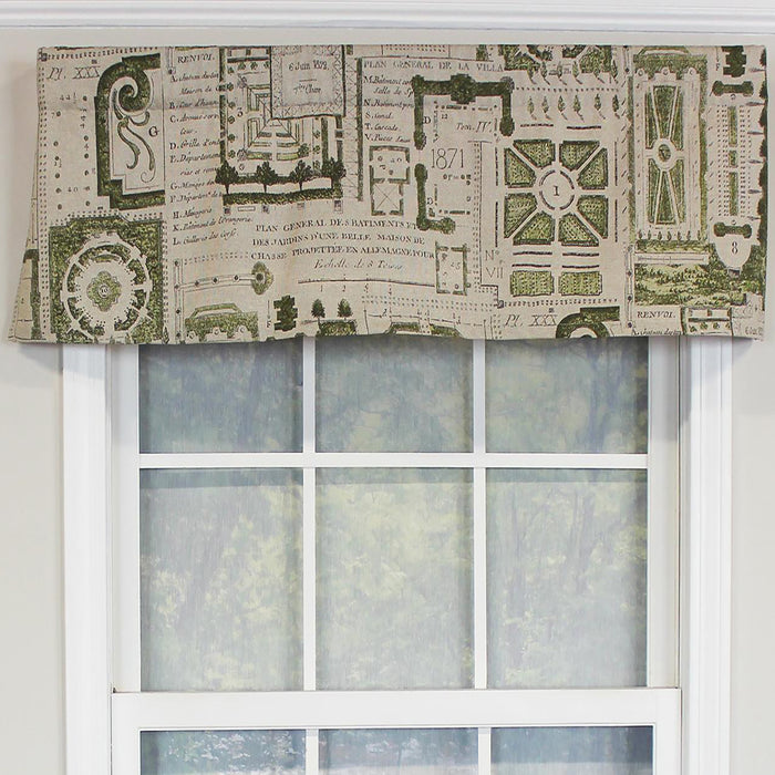 RLF Home Le Jardin Tailored 100% Cotton with Fully Lined 3" Rod Pocket Valnance for Windows 50" x 14"