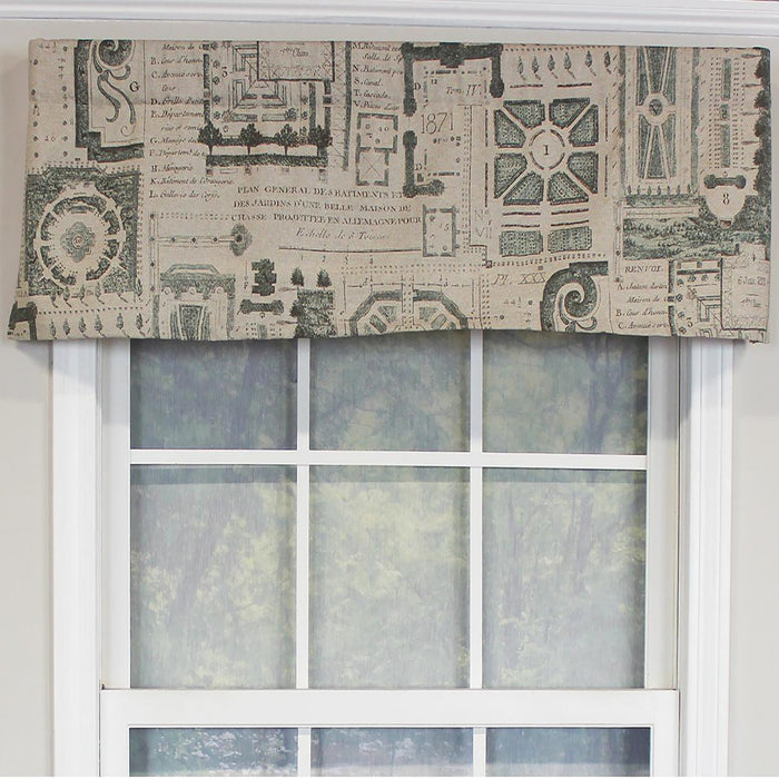 RLF Home Le Jardin Tailored 100% Cotton with Fully Lined 3" Rod Pocket Valnance for Windows 50" x 14"