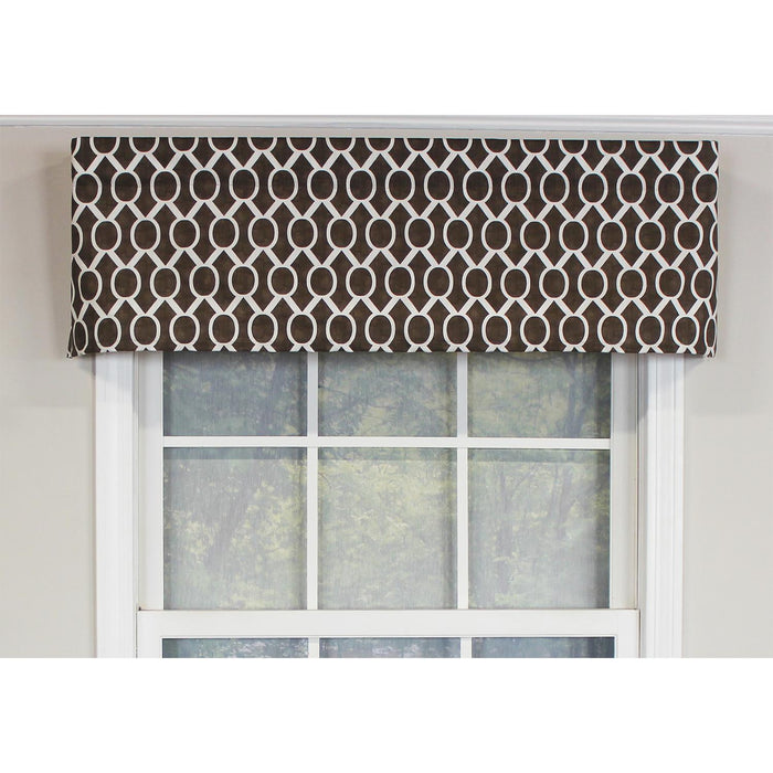 RLF Home Sydney Tailored 100% Cotton with Fully Lined 3" Rod Pocket Valnance for Windows 50" x 14" Brown