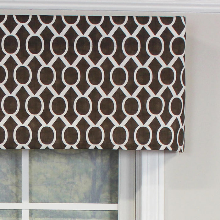RLF Home Sydney Tailored 100% Cotton with Fully Lined 3" Rod Pocket Valnance for Windows 50" x 14" Brown