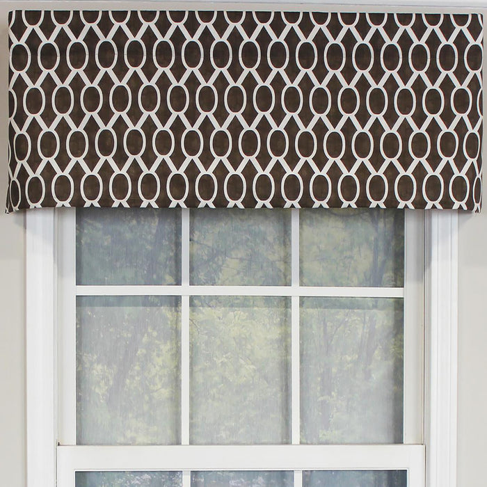 RLF Home Sydney Tailored 100% Cotton with Fully Lined 3" Rod Pocket Valnance for Windows 50" x 14" Brown