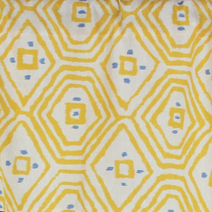 RLF Home Geo Tailored 100% Cotton with Fully Lined 3" Rod Pocket Valnance for Windows 50" x 14" Yellow