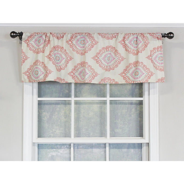 RLF Home Exquisite Tailored 100% Cotton with Fully Lined 3" Rod Pocket Valnance for Windows 50" x 14" Scarlet