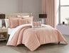 Chic Home Adaline Comforter Set Embroidered Design Bedding - Decorative Pillows Shams Included - 5 Piece - Queen 90x92", Blush - Queen