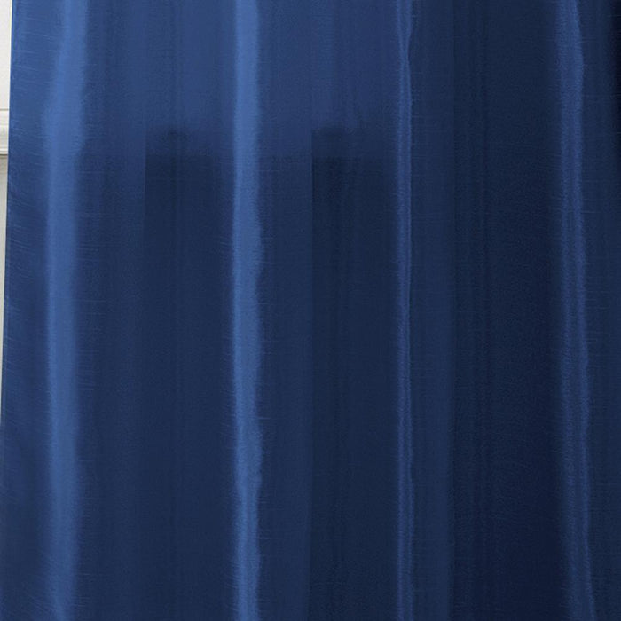 RT Designers Collection Nancy Faux Luxurious Silk Grommet Curtain Panel Navy